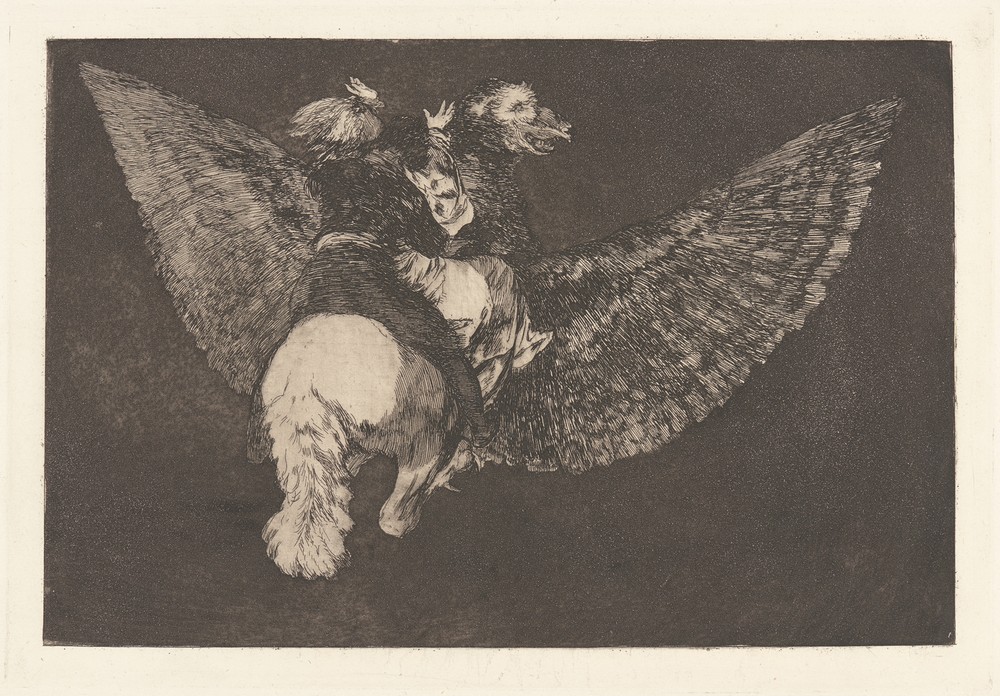 Renounce the Friend Who Covers You with His Beak [Flying Folly] (Reniego al Amigo Que Cubre con las Alas y Muerde con el Pico [Disparate Volante]) (ca. 1813-1820)