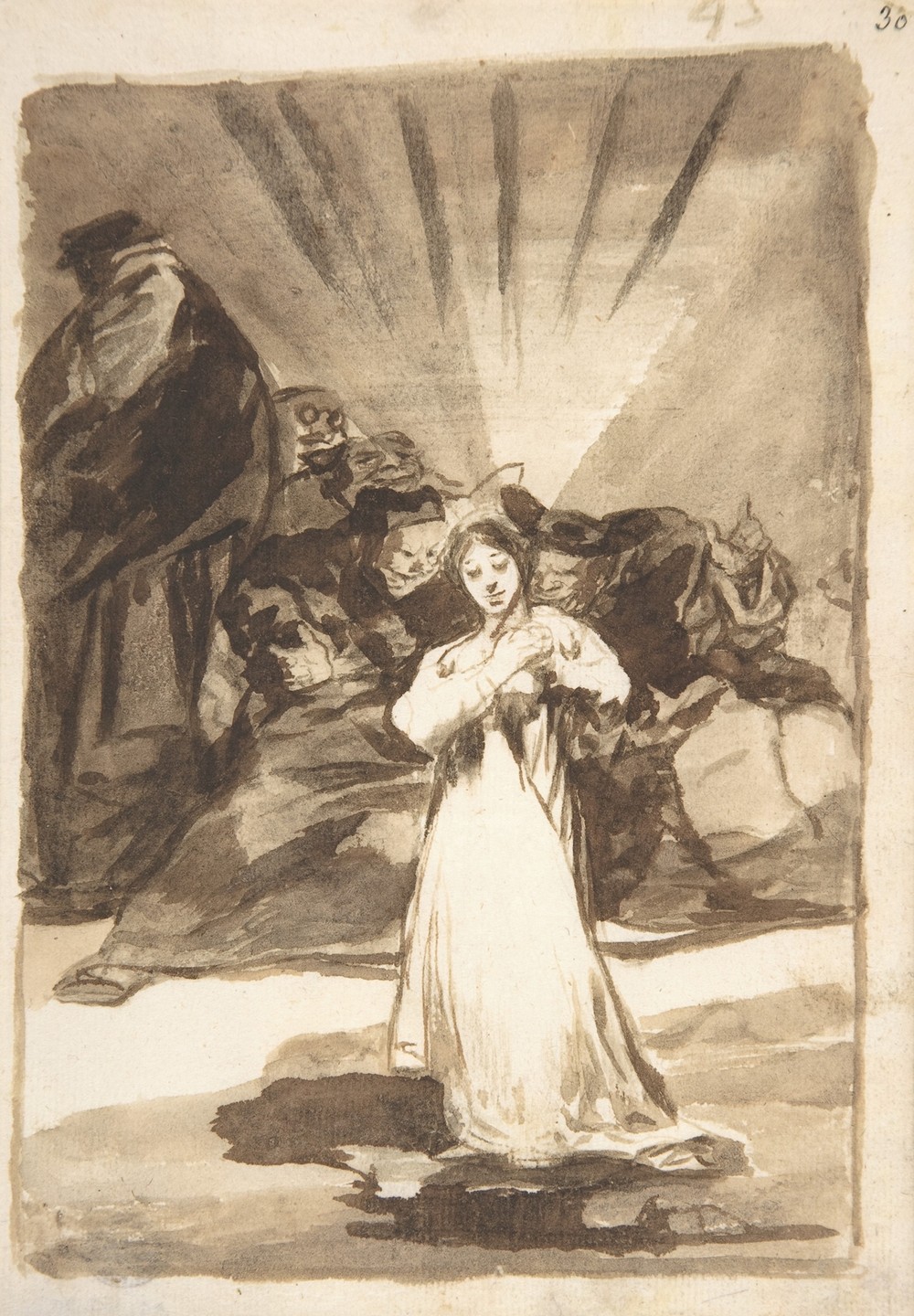 A radiant female figure beset by dark spirits (ca. 1812–20)