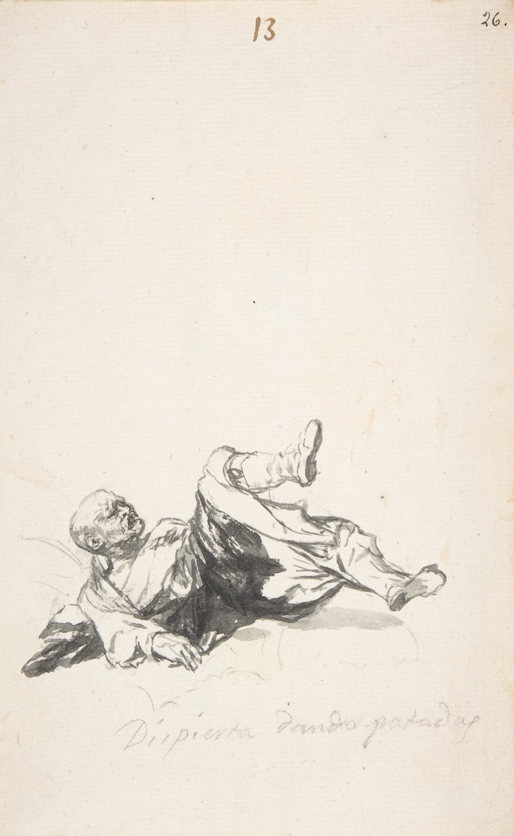‘He Wakes Up Kicking’; a man on the floor kicking his legs after waking from a nightmare (ca.1819–23)