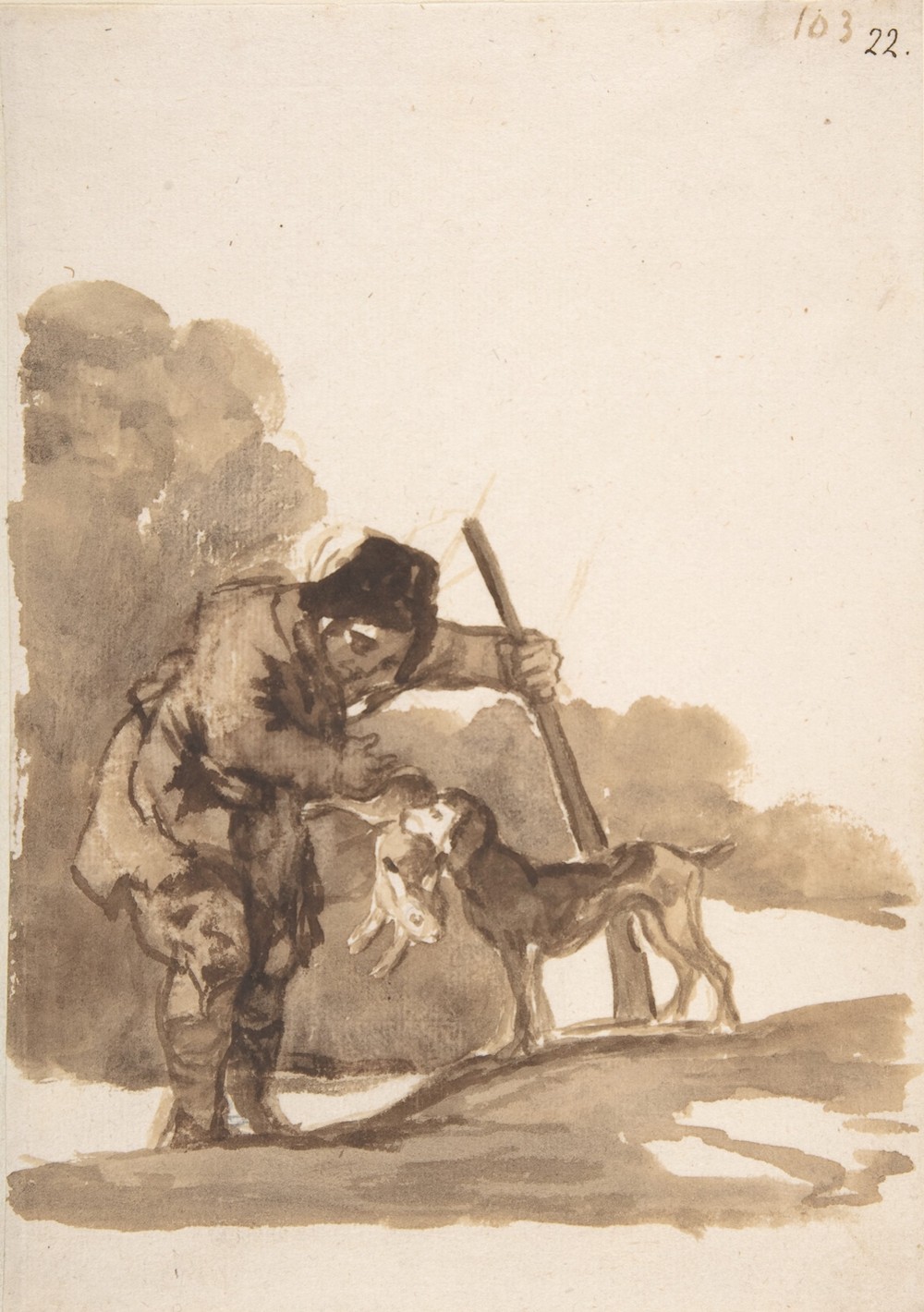 Rabbit hunter with a Retriever (ca. 1812–20)