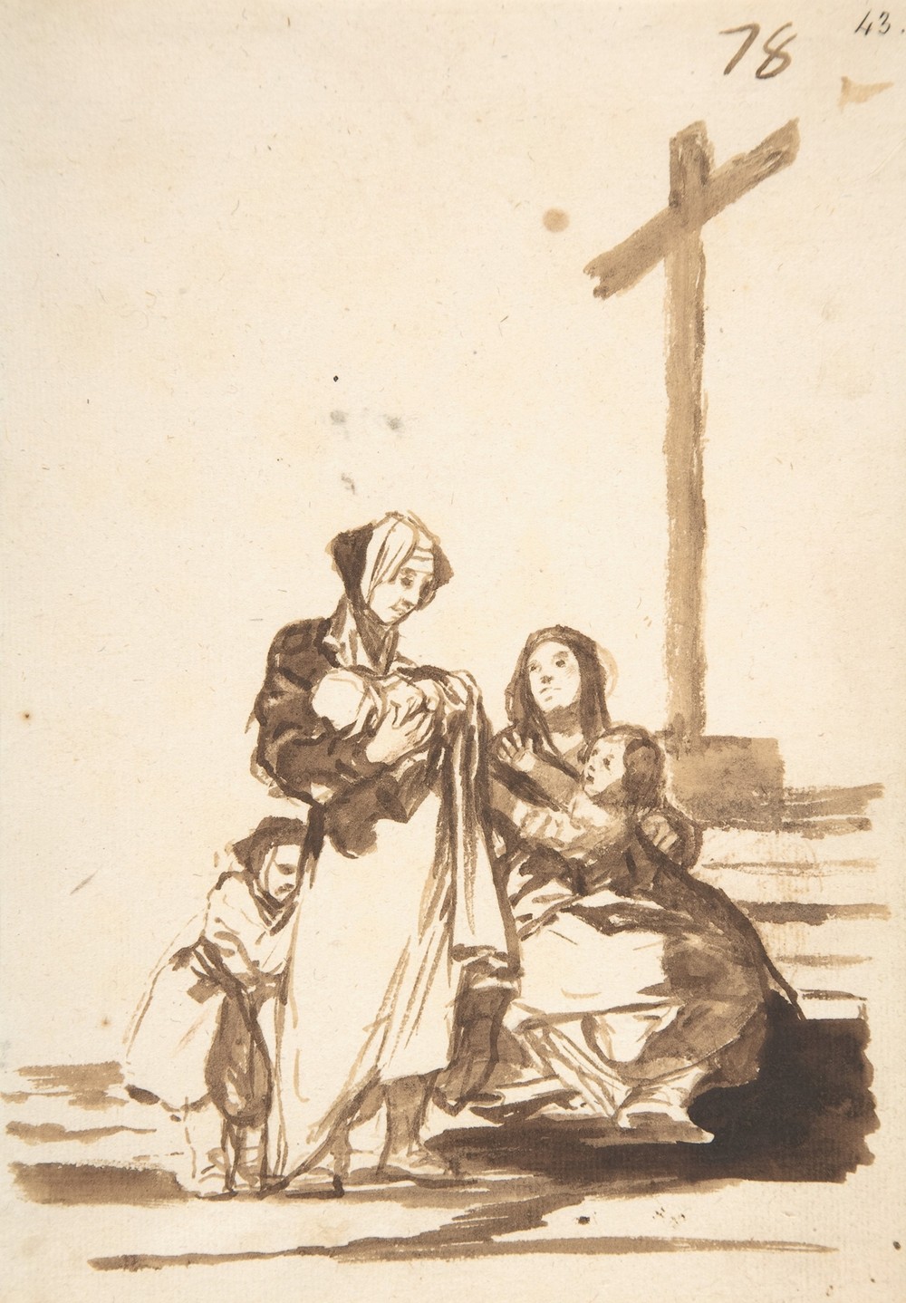 Women and children near a cross (ca. 1812–20)