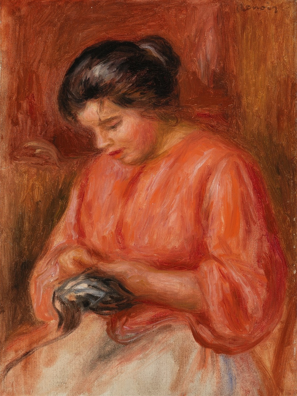 Girl Darning (Femme reprisant) (c. 1909)