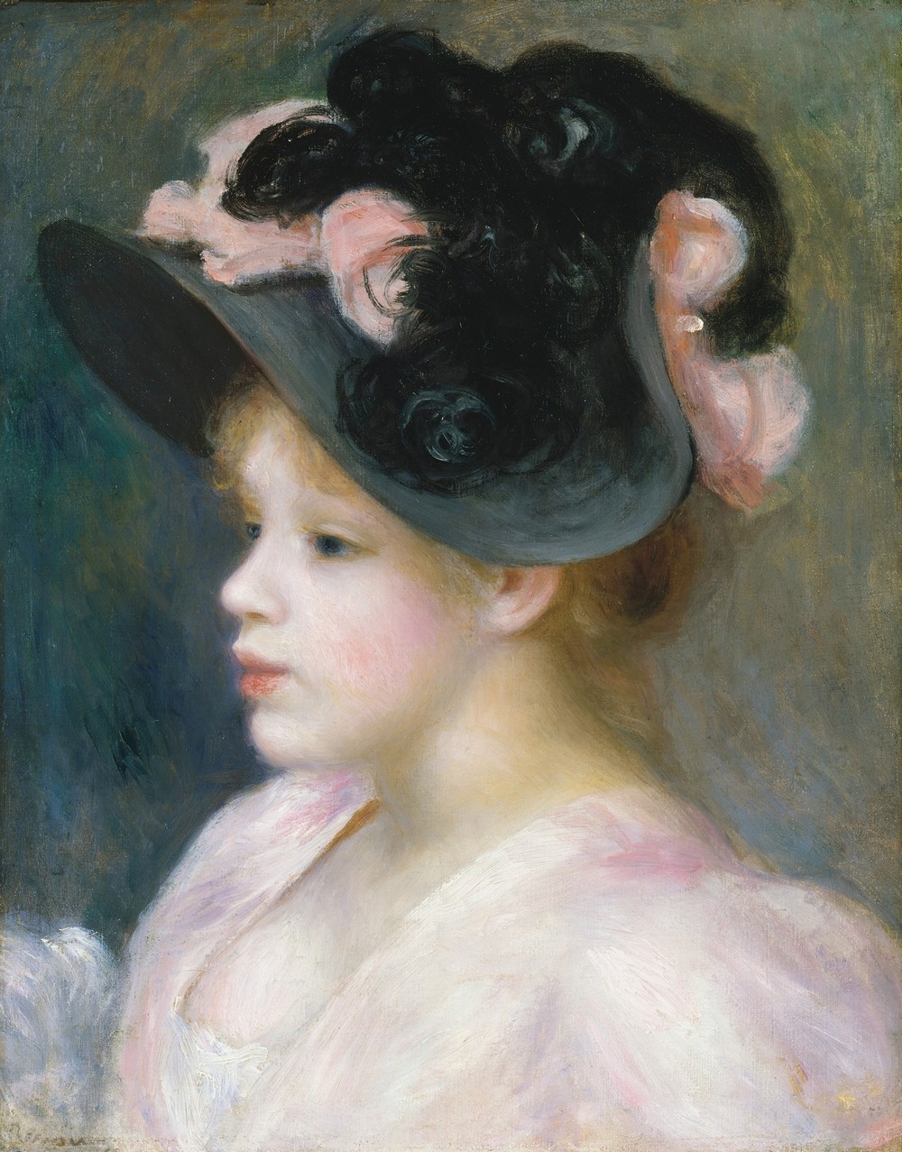 Young Girl in a Pink-and-Black Hat (ca. 1891)
