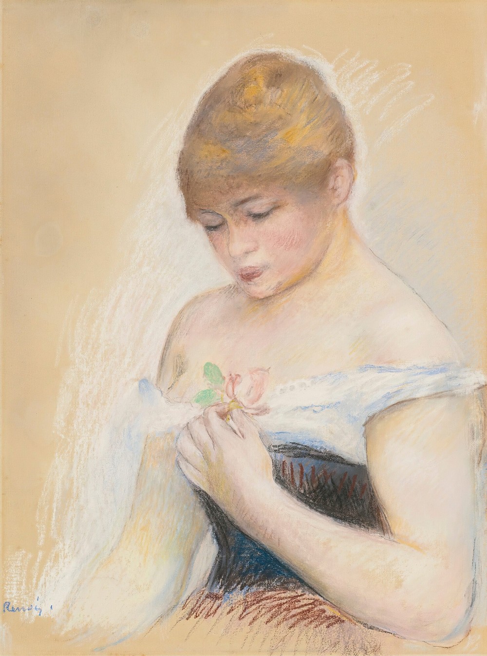Jeune Femme Tenant Une Fleur (Portrait De Jeanne Samary) (circa 1879-80)