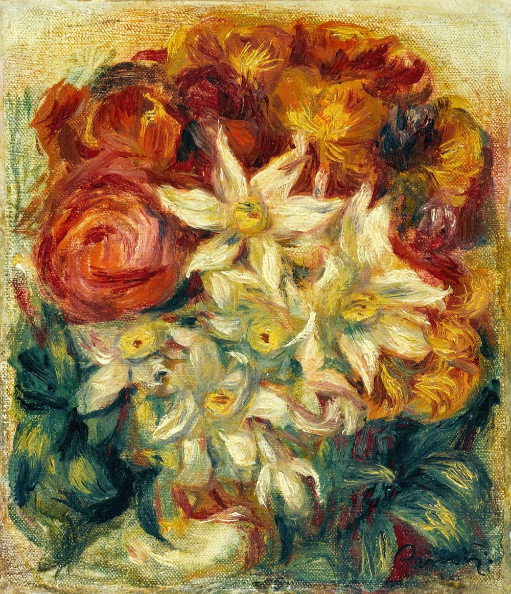 Bouquet de narcisses et de roses