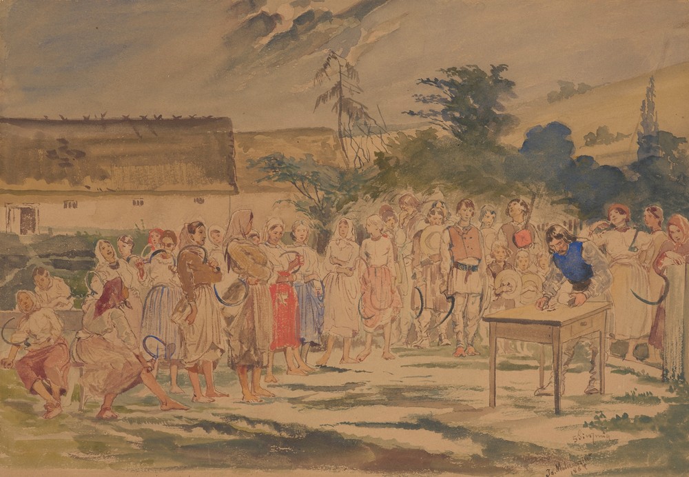 Peasants waiting for payment