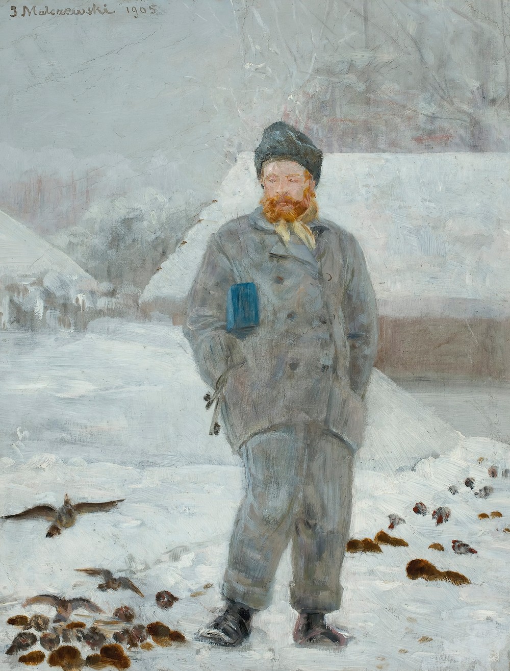 Portrait of Adolf Dygasiński with birds