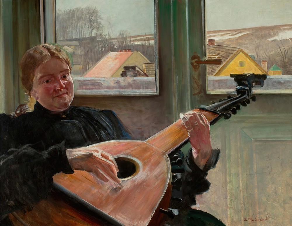 Portrait of artist’s sister Helena with a lute