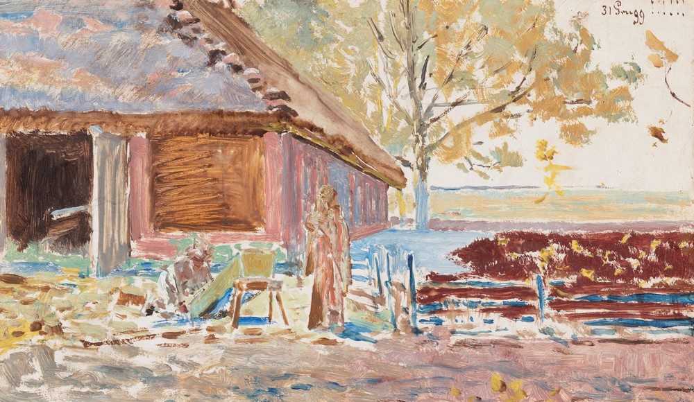 End of the century – 31 December 1899, landscape with a coffin