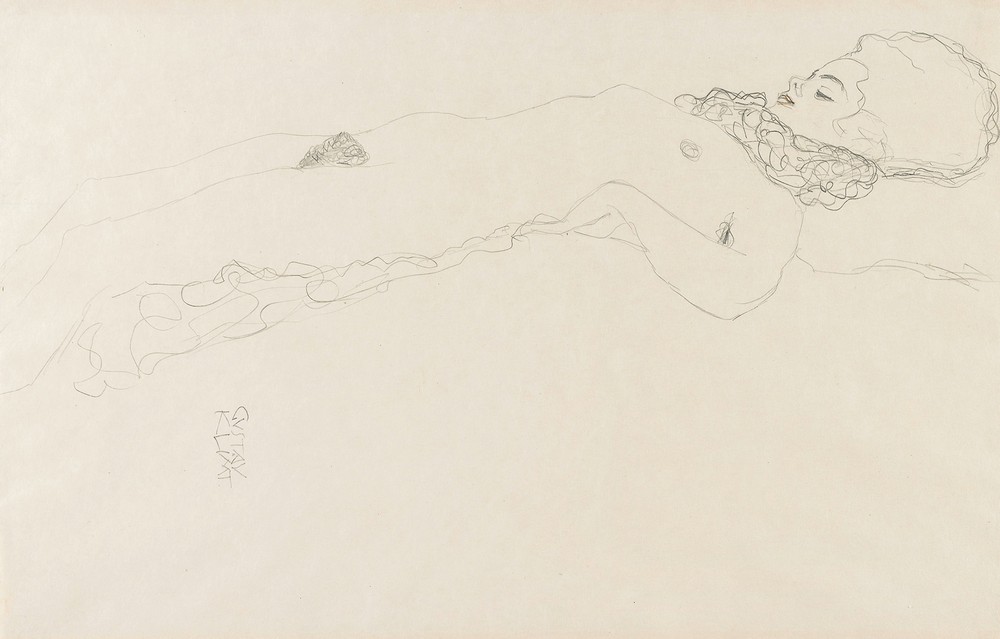 Naked Girl with Ruff, lying