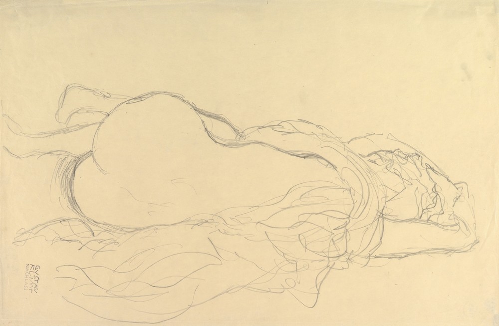 Reclining Nude with Drapery, Back View