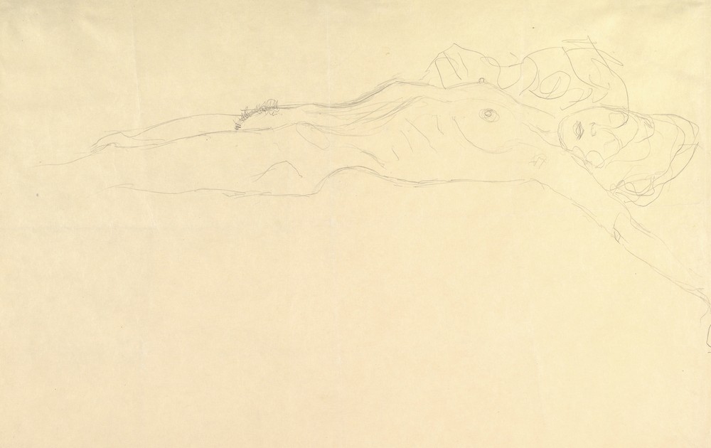 Reclining Nude with Outstretched Left Arm