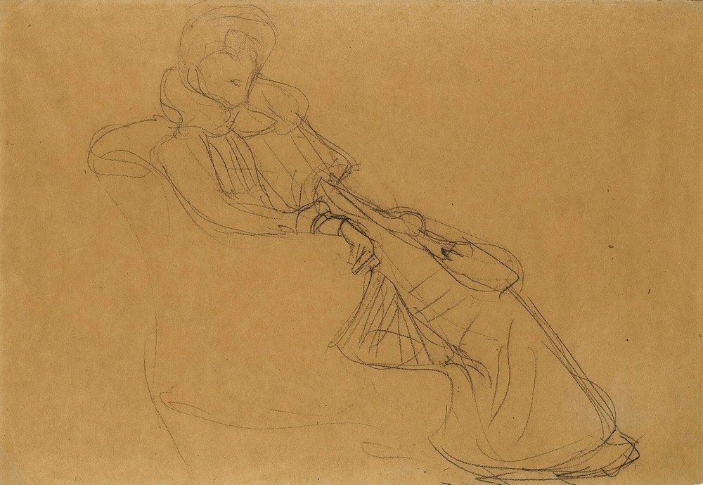 Sitzend Nach Rechts Im Dreiviertelprofil (Seated Figure From The Right In Three-Quarter Profile)
