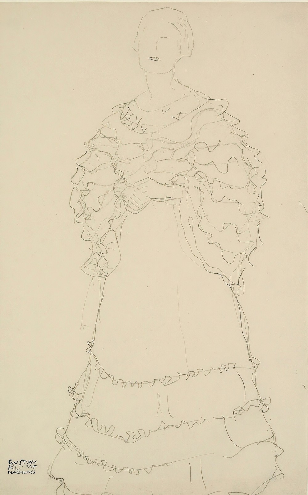 Stehend Etwas Nach Links, Die Hände Ineinandergelegt  (Standing Figure Facing Slightly To The Left, Hands Folded) (1904-05)