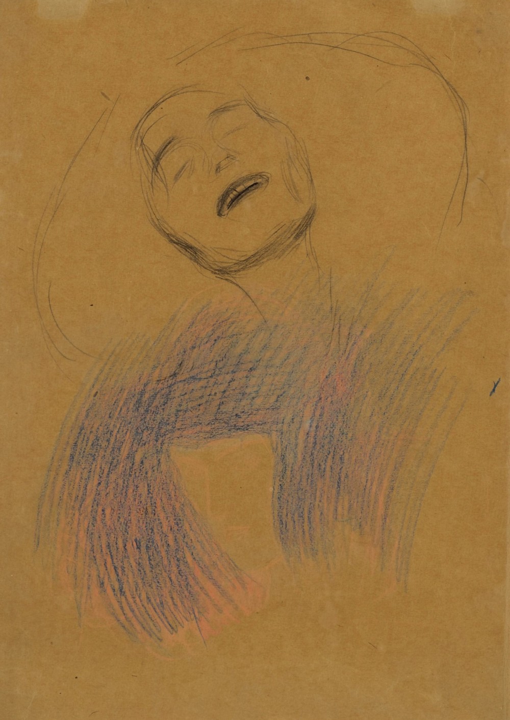 Weiblicher Kopf, Dekorative Lineare Strukturen (Female Head, Decorative Linear Structures)