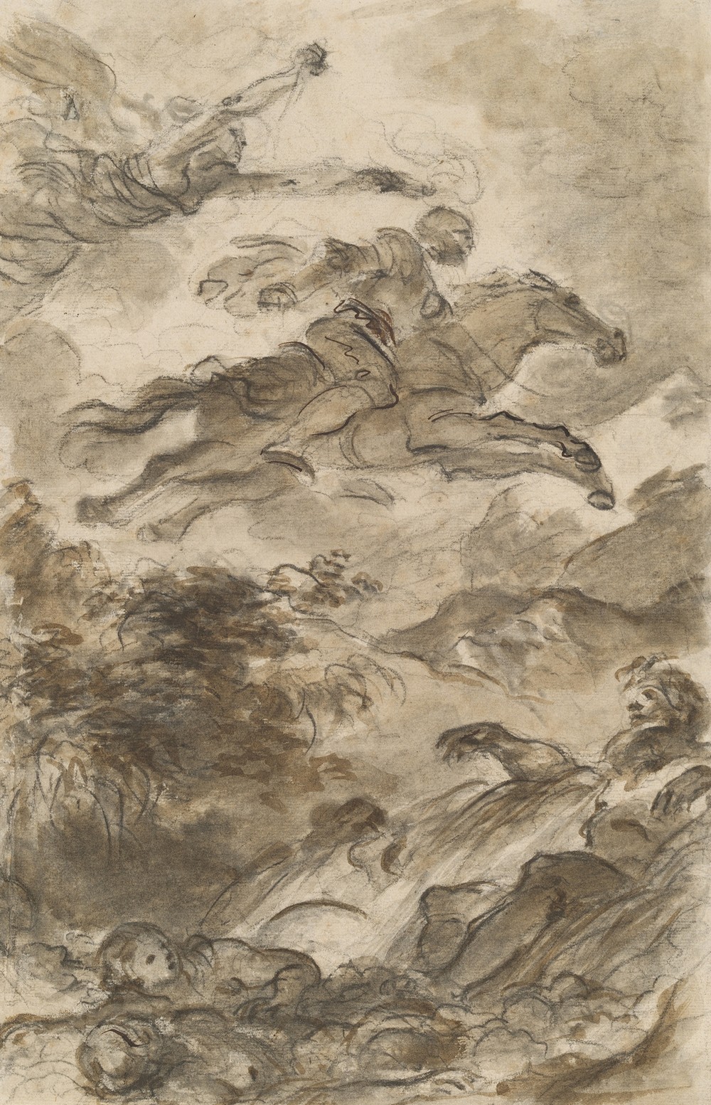 Rinaldo, Astride Baiardo, Flies Off in Pursuit of Angelica (c. 1795)