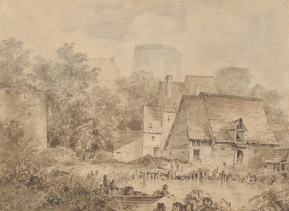 Farm Buildings beside a Waterway (ca. 1765–70)