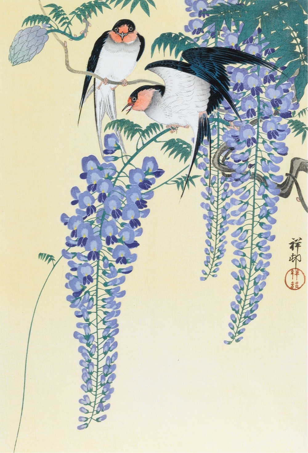 Swallows and Wisteria (1930s)
