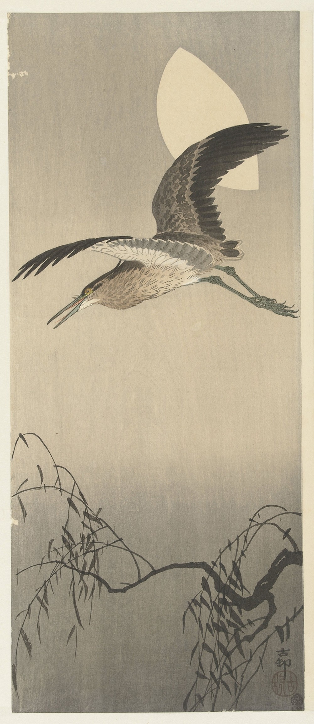 Heron and moon