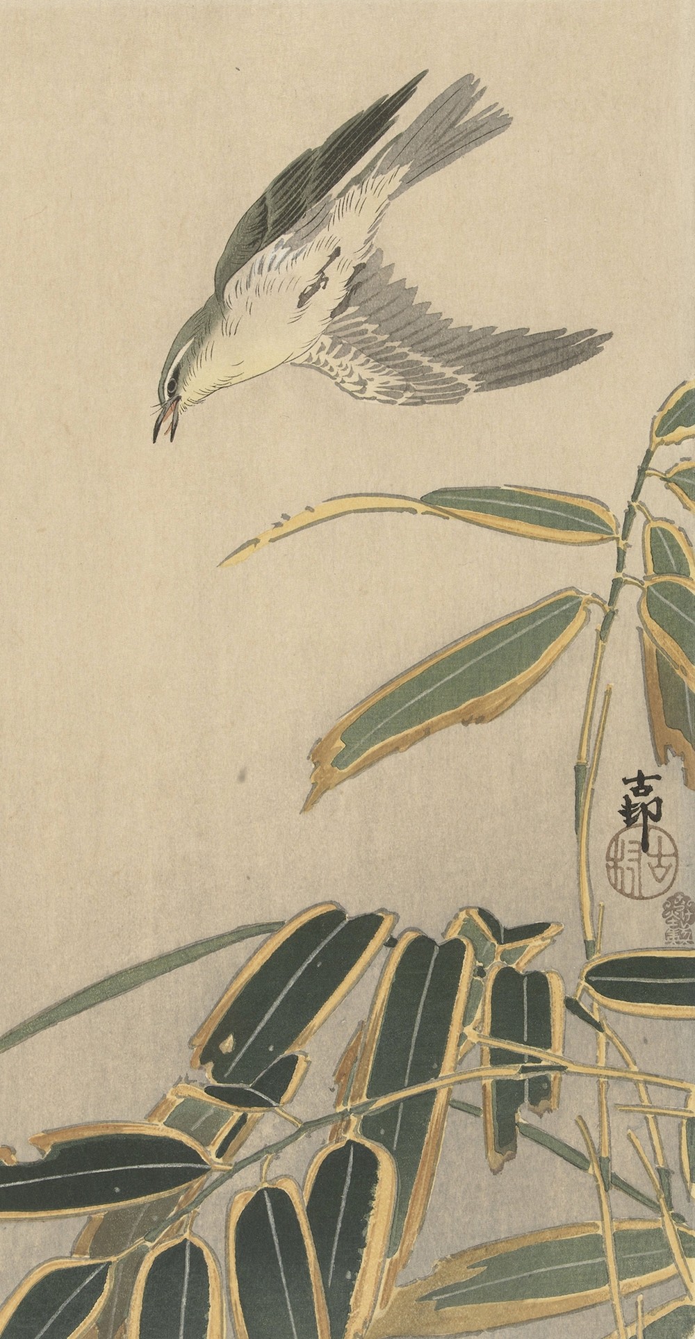 Wheatear with bamboo
