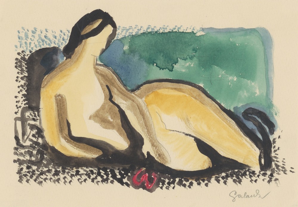 Lying nude