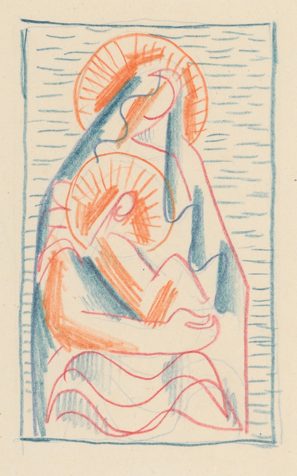 Madonna with a child on her lap