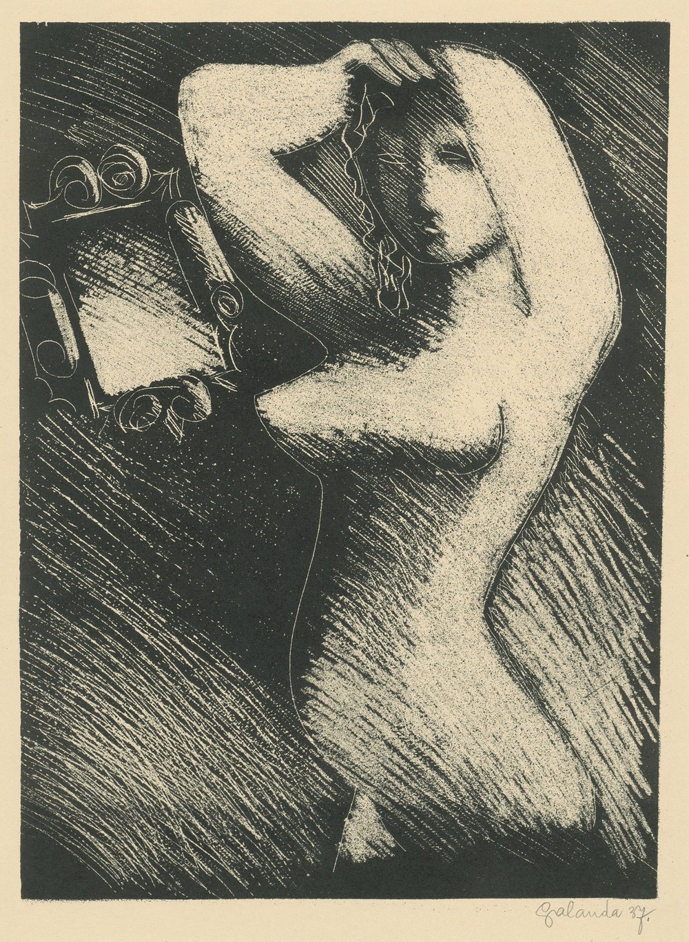 Woman in front of a mirror