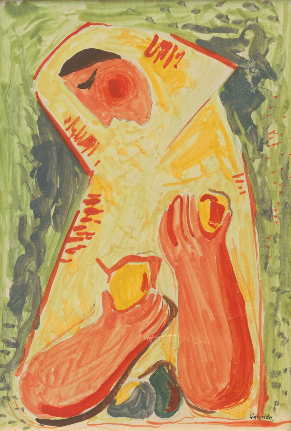 Woman with fruits