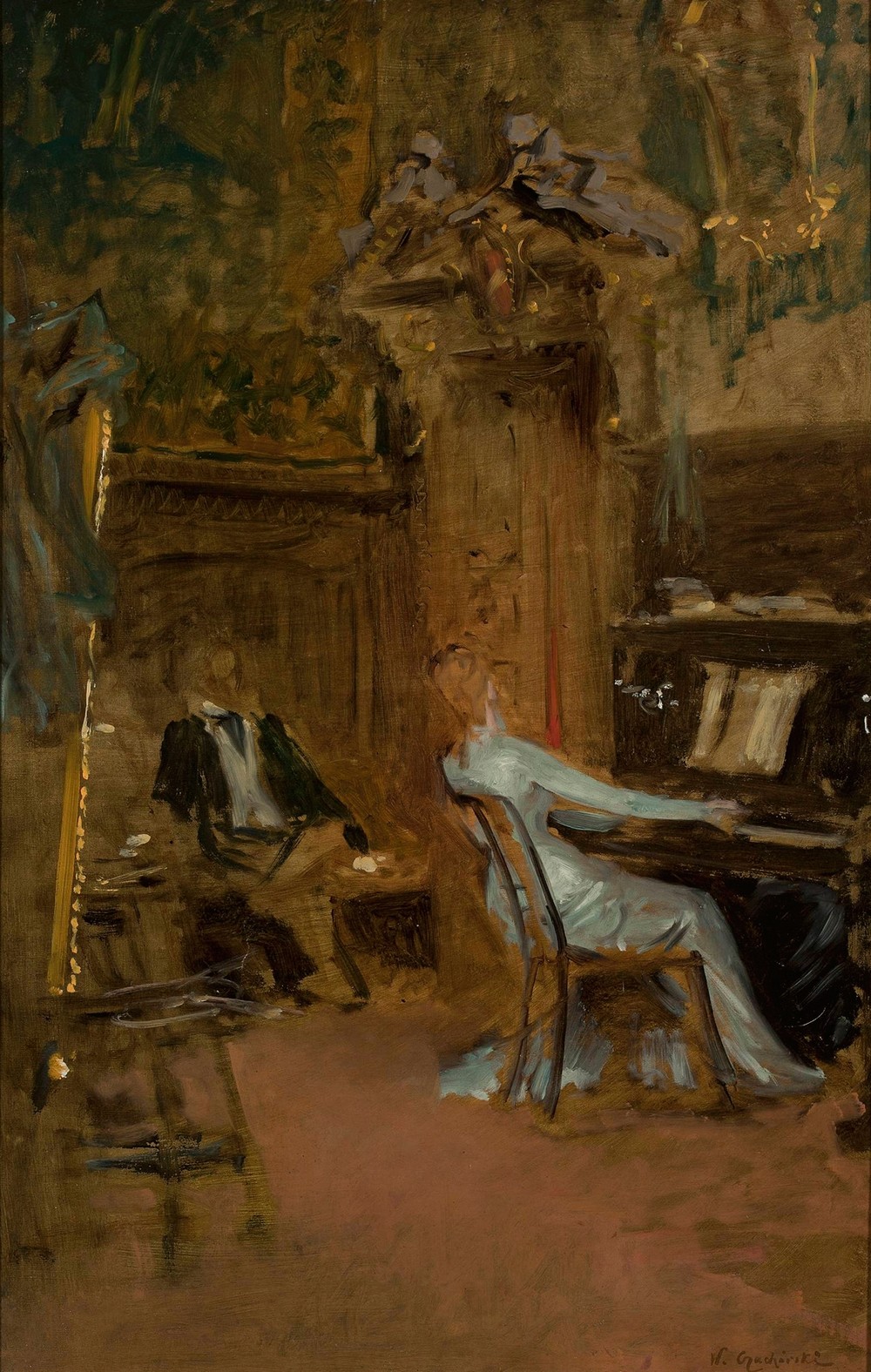Concert in the living-room, sketch