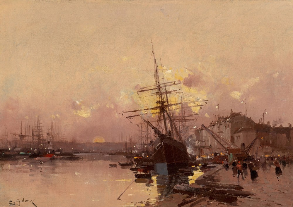 Port Breton au crépuscule
