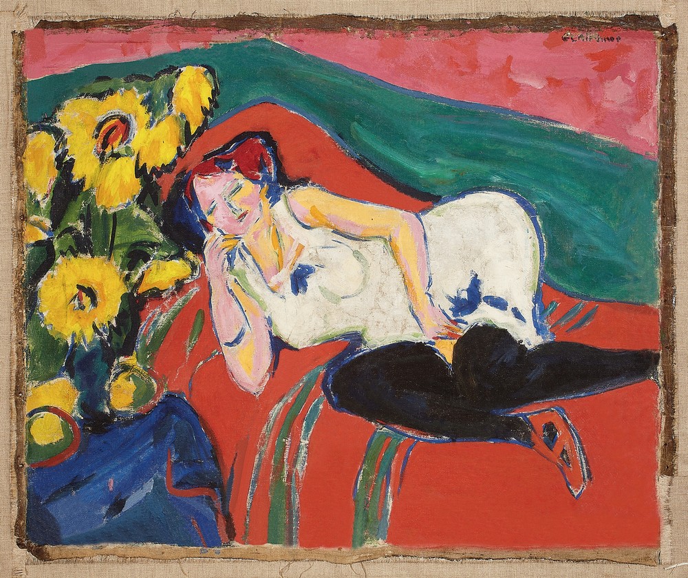 Reclining Woman in a White Chemise (ca. 1909)