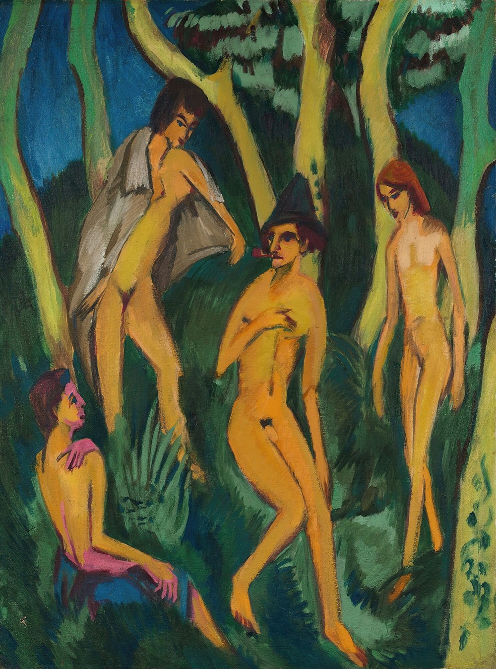 Vier akte unter bäumen (four nudes under trees)