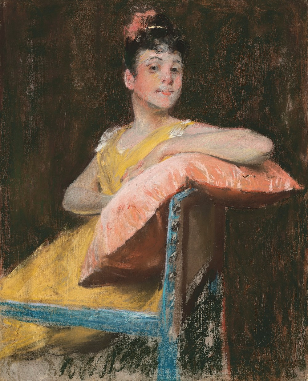 A Girl in Yellow (The Yellow Gown) (circa 1900)