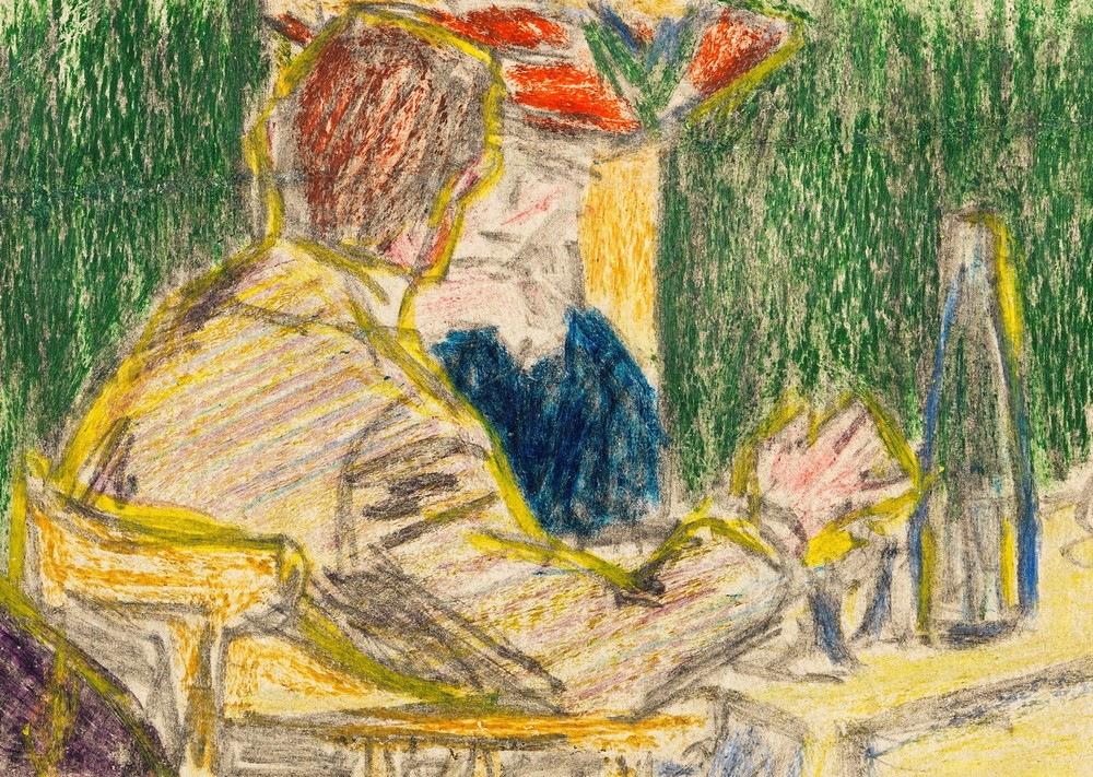 Kirchner und Dodo im Café (Dresden)