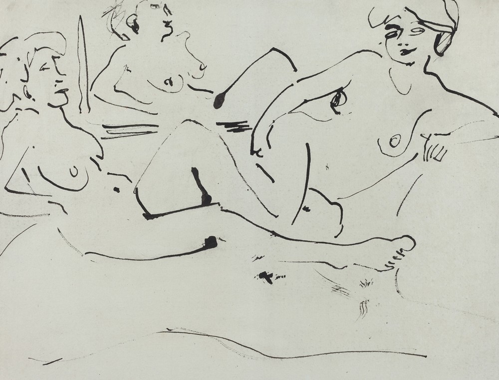 Dodo and an Older Woman Reclining before a Mirror