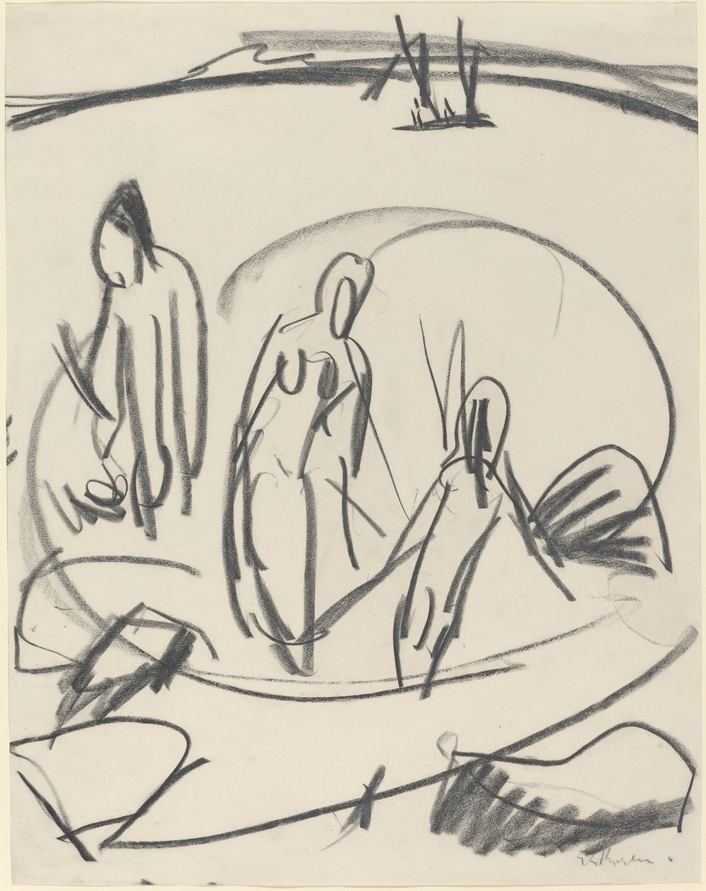 Three Bathers in the Sea (c. 1914)