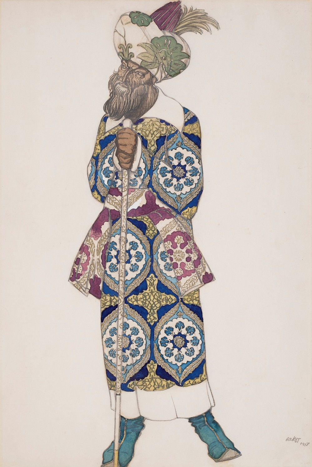 Costume design for ‘Sadko’; Indian guest (circa 1917)