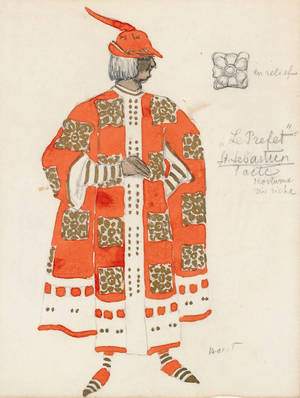 Costume Design For Act I Of The Martyrdom Of St. Sebastian