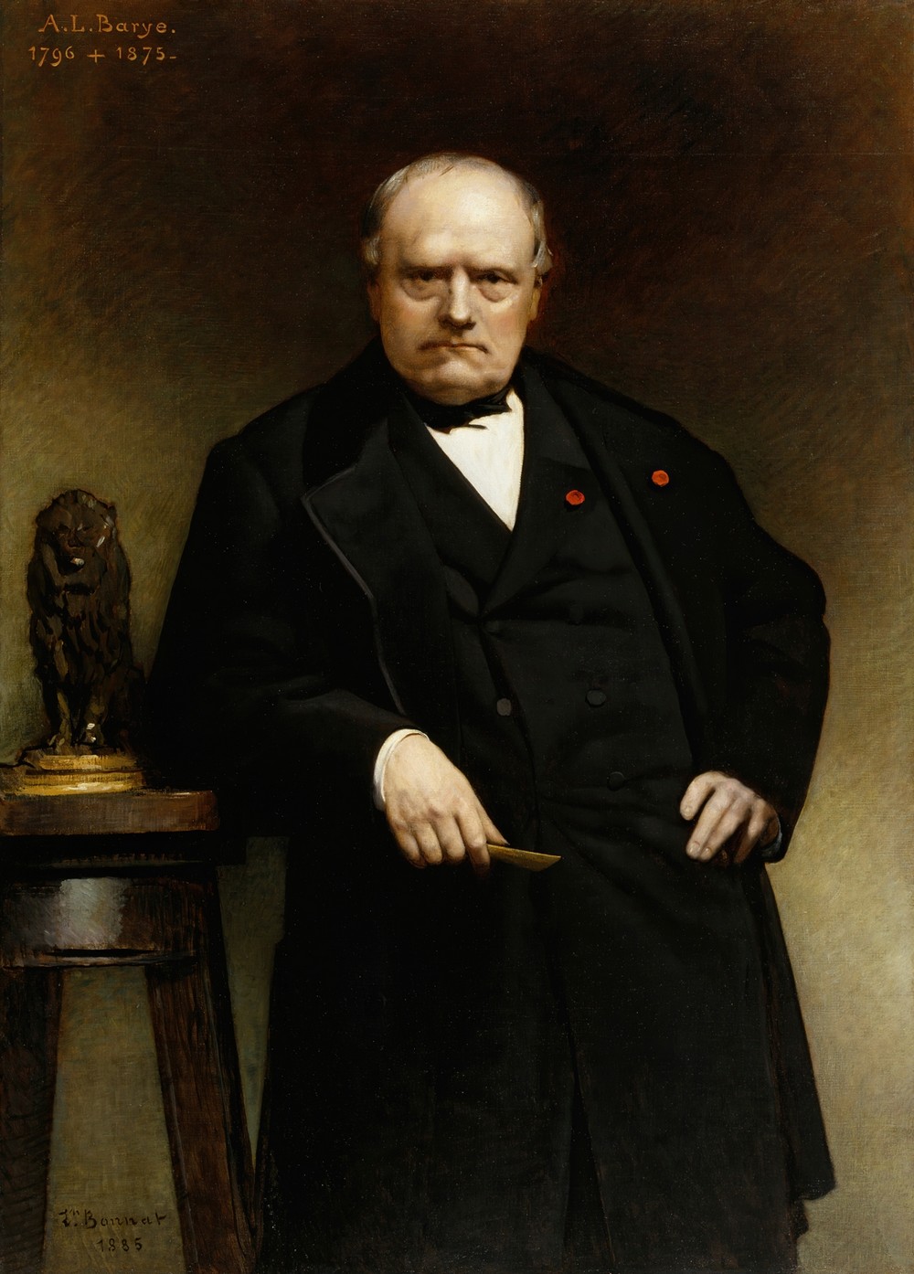 Portrait of Barye with a Wax Model of ‘Seated Lion’