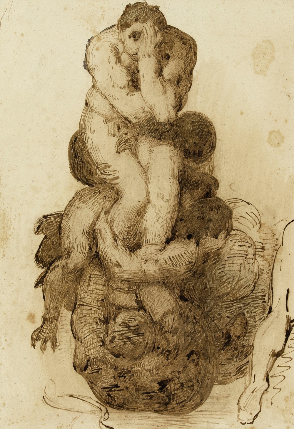 Etude d’un damné du Jugement Dernier de la Chapelle Sixtine à Rome, par Michel-Ange (19th century)