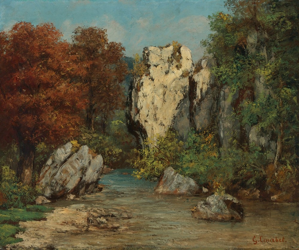 Paysage Au Ruisseau Et Au Rocher