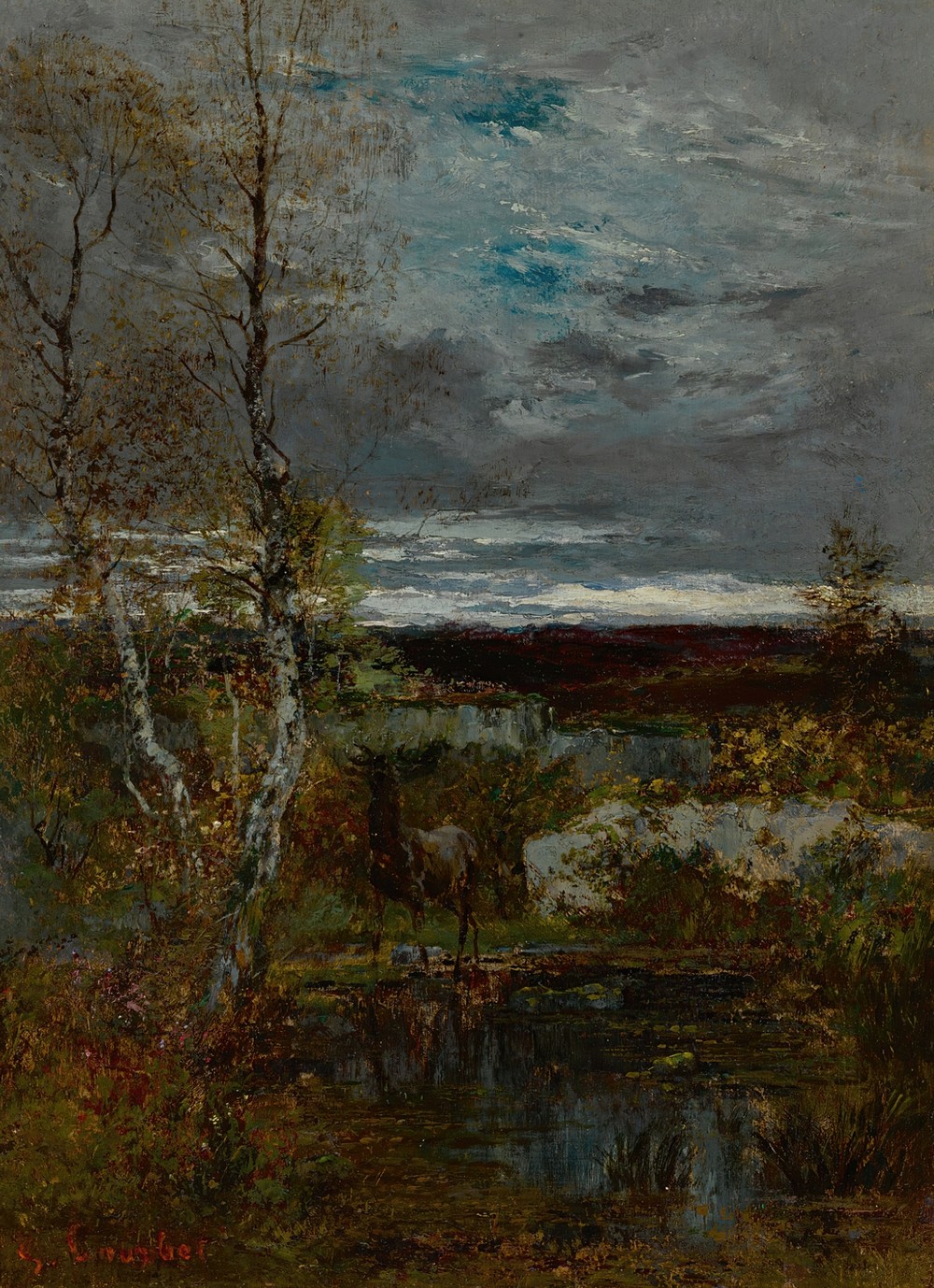 Cerf À La Mare (Fontainebleau)
