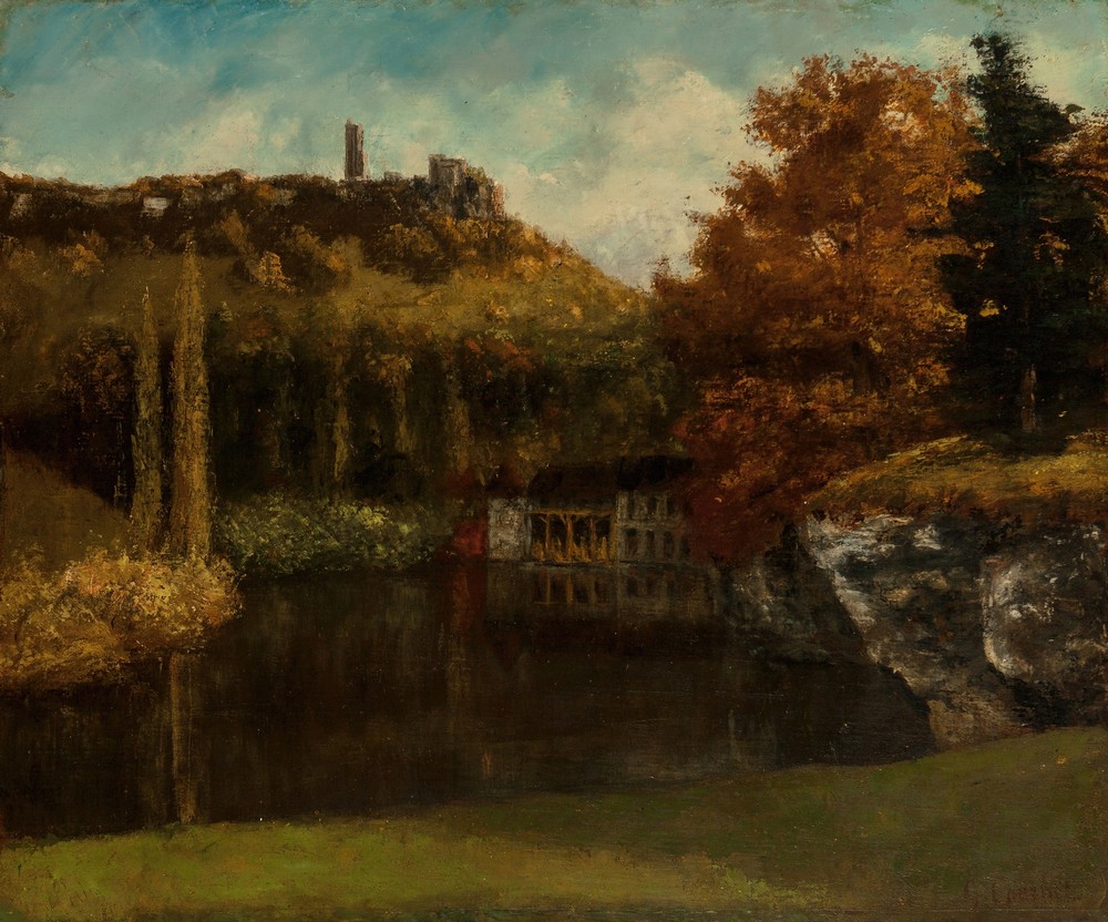Le Lavoir (Vue et ruines du Château de Scey-en-Varais) (circa 1872)