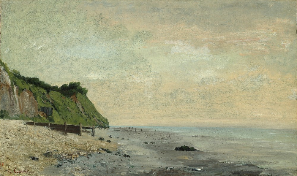 Cliffs on the Sea Coast; Small Beach, Sunrise (Falaise au bord de la mer, vu Petite Plage, soleil levant)