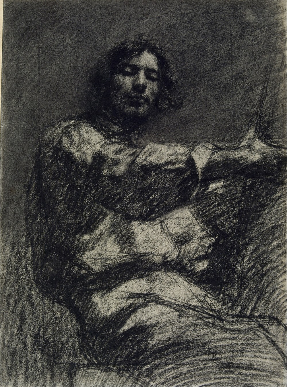 Young Man Sitting, Study. Self-Portrait known as At the Easel (circa 1847)