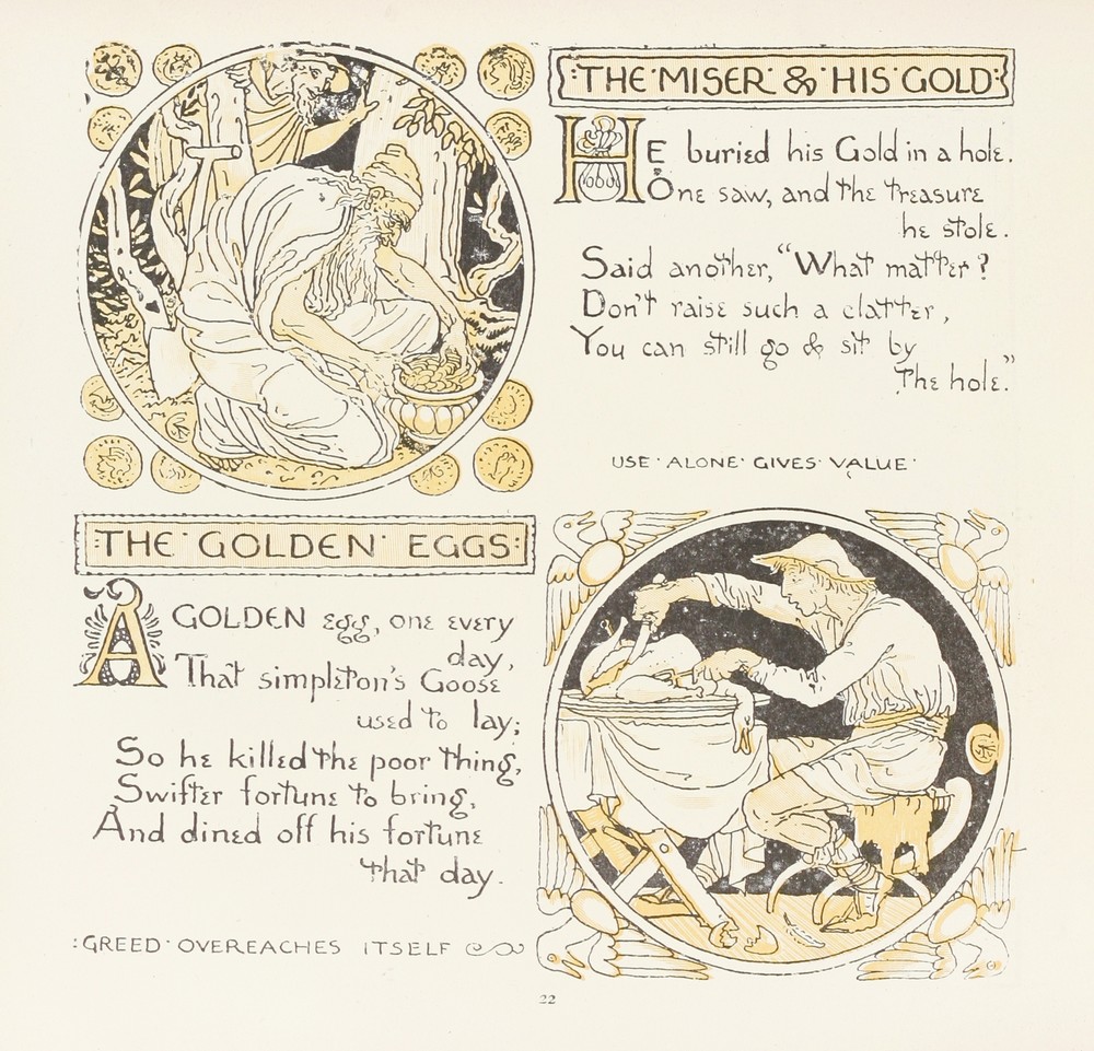 The Miser and his Gold, The Golden Eggs
