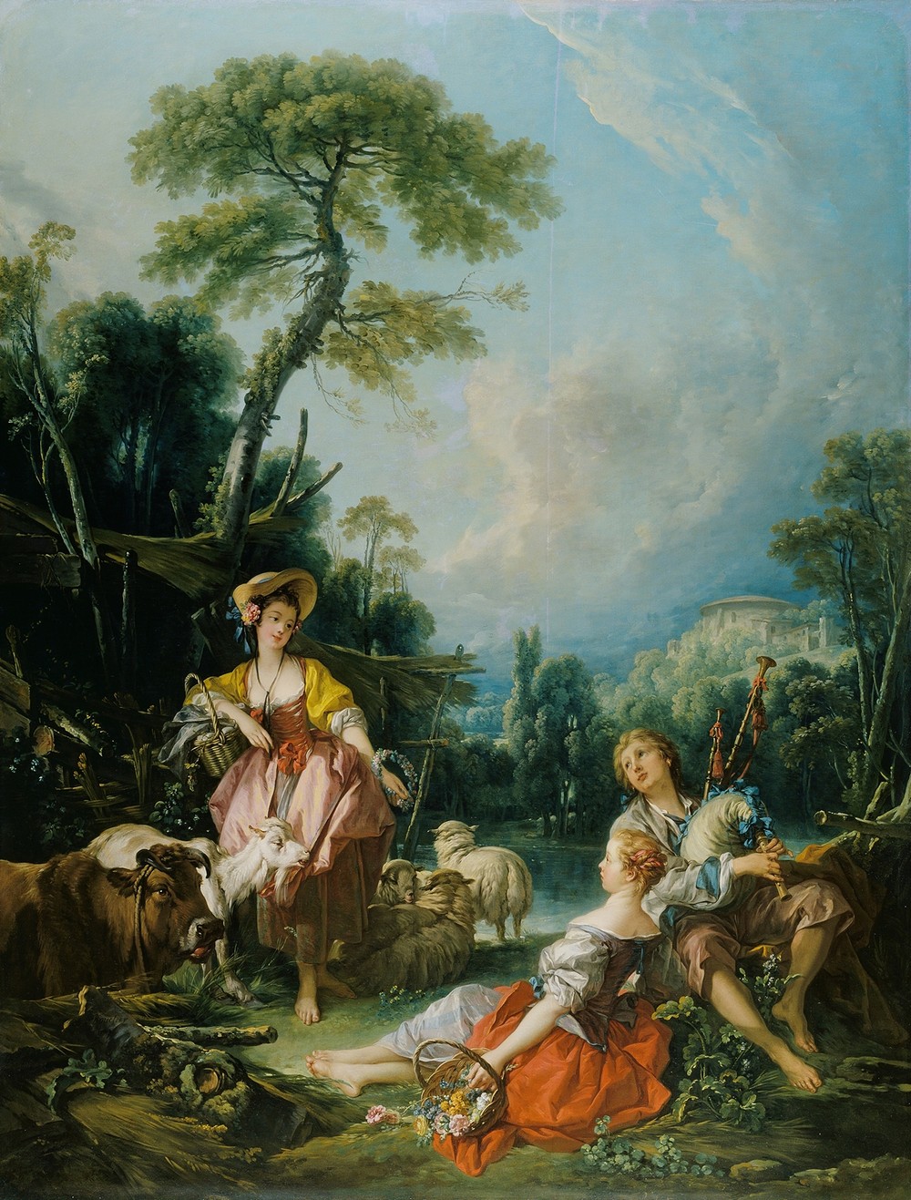 Pastoral with a Bagpipe Player