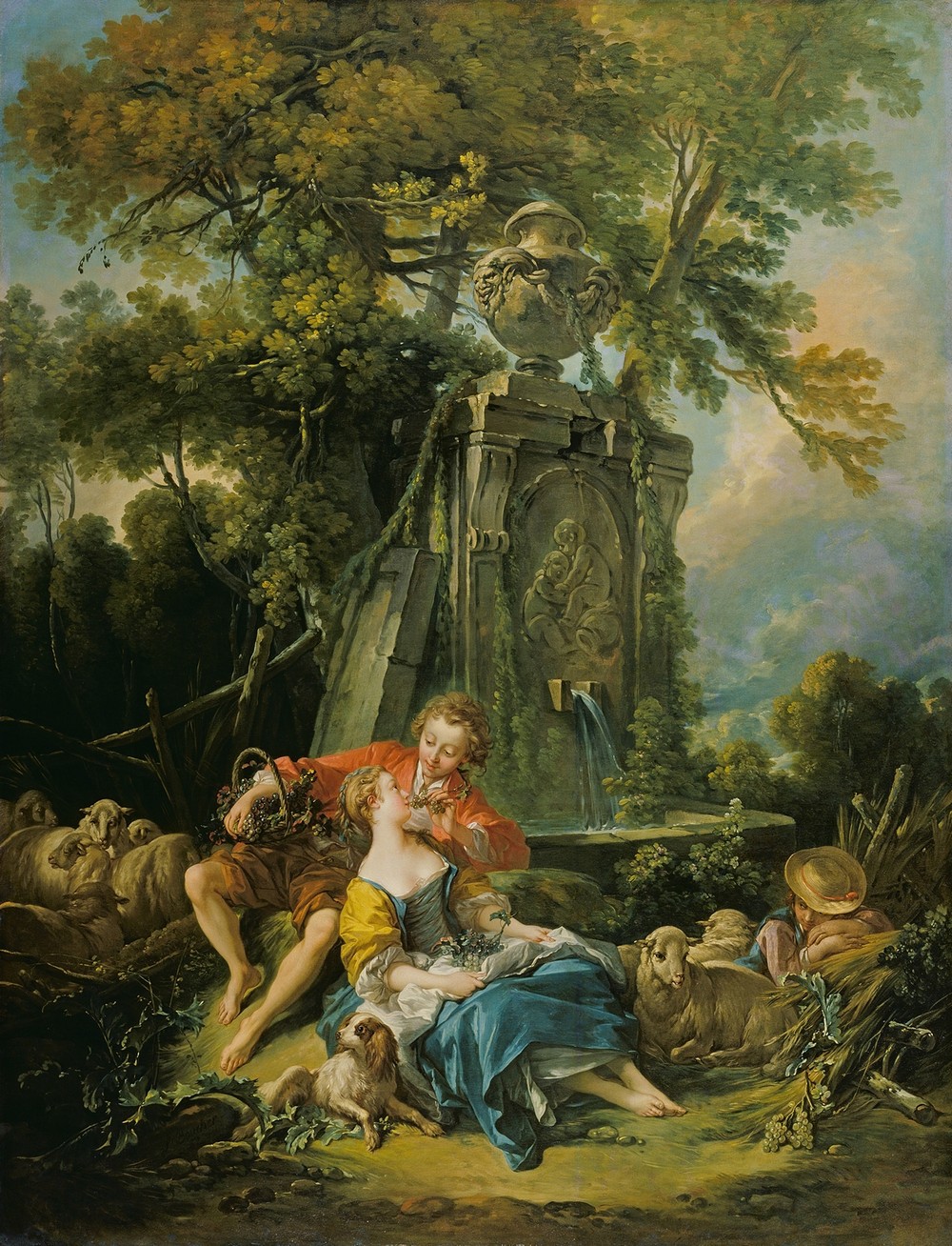 Pastoral with a Couple near a Fountain