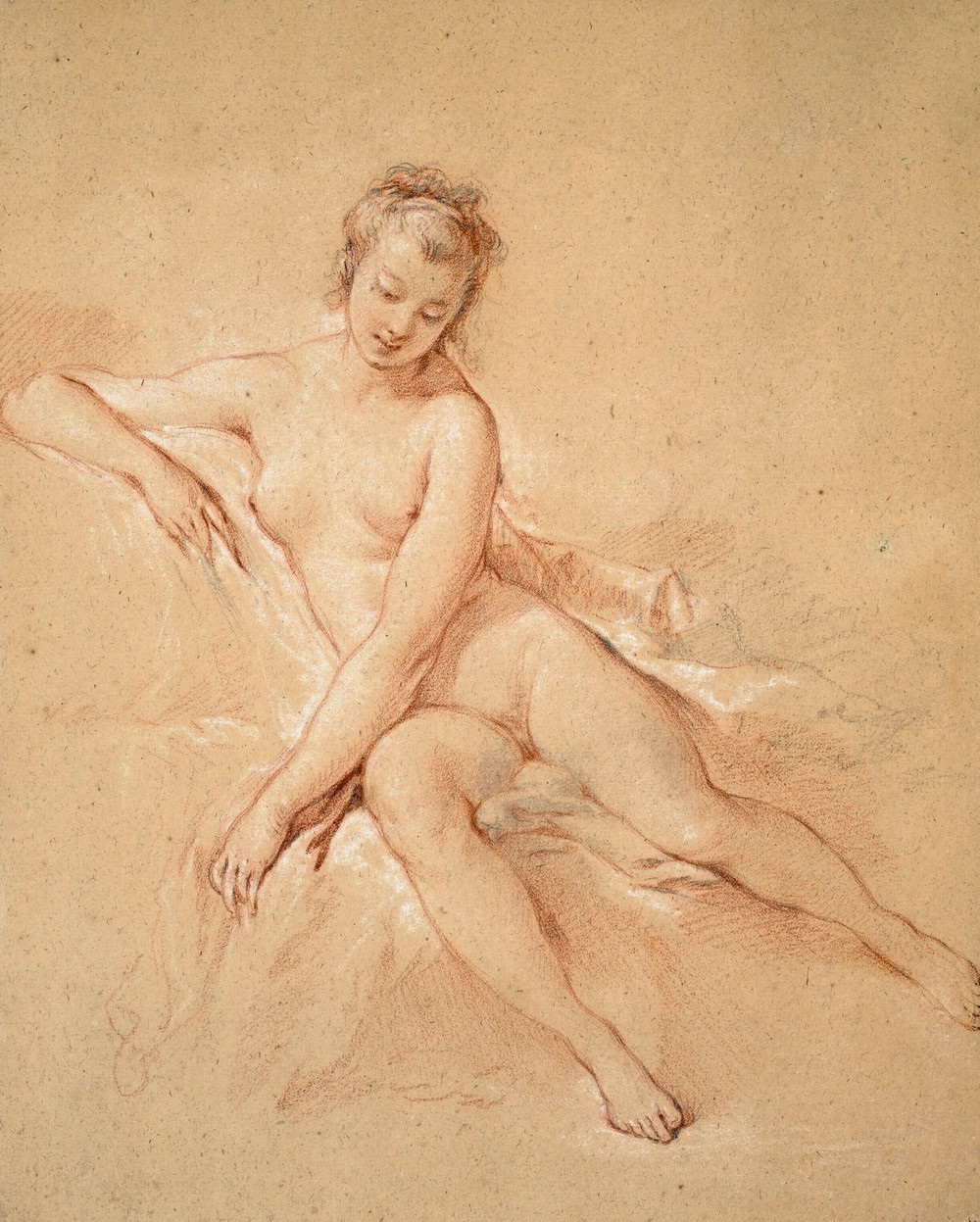 A seated female nude