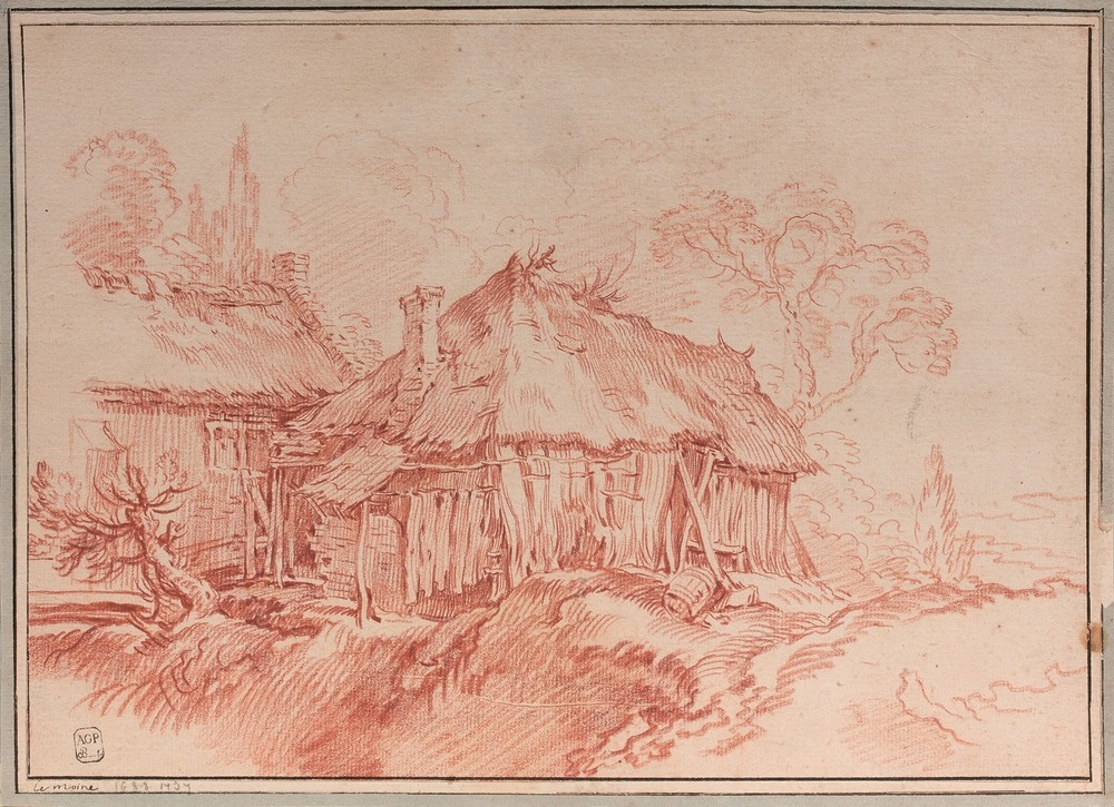 Chaumières dans un paysage, d’après Abraham Bloemaert